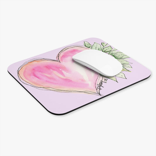 Heart with Rose   Mouse Pad (Rectangle)