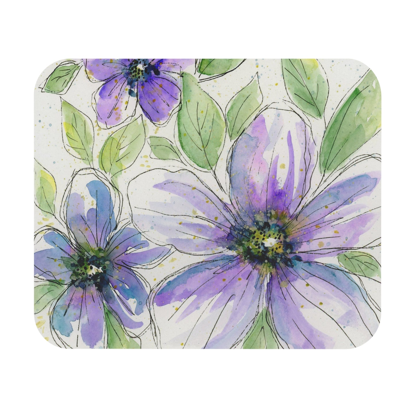 Purple Flower Mouse Pad (Rectangle)