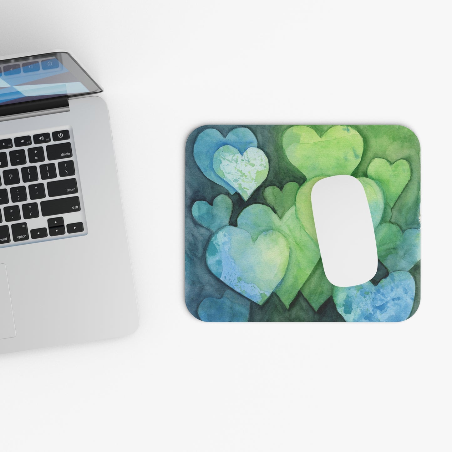 Blue Heart Mouse Pad (Rectangle)