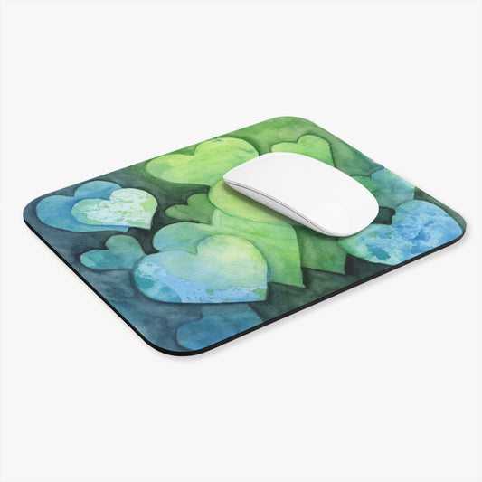 Blue Heart Mouse Pad (Rectangle)