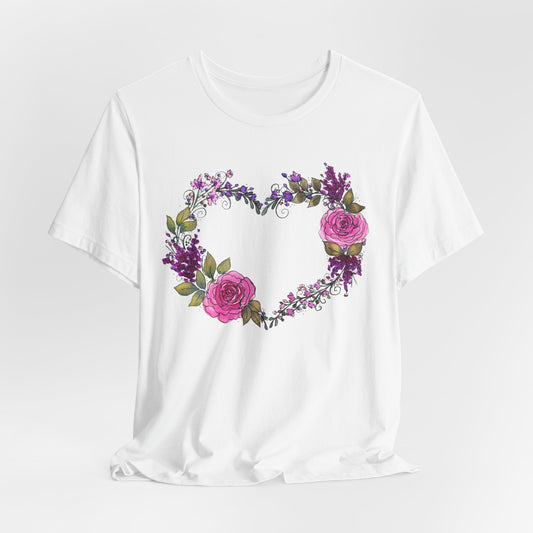 Pink and Purple Heart Jersey Short Sleeve Tee