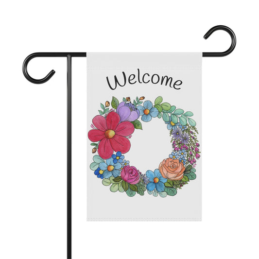 I Heart Flowers Wreath House Banner