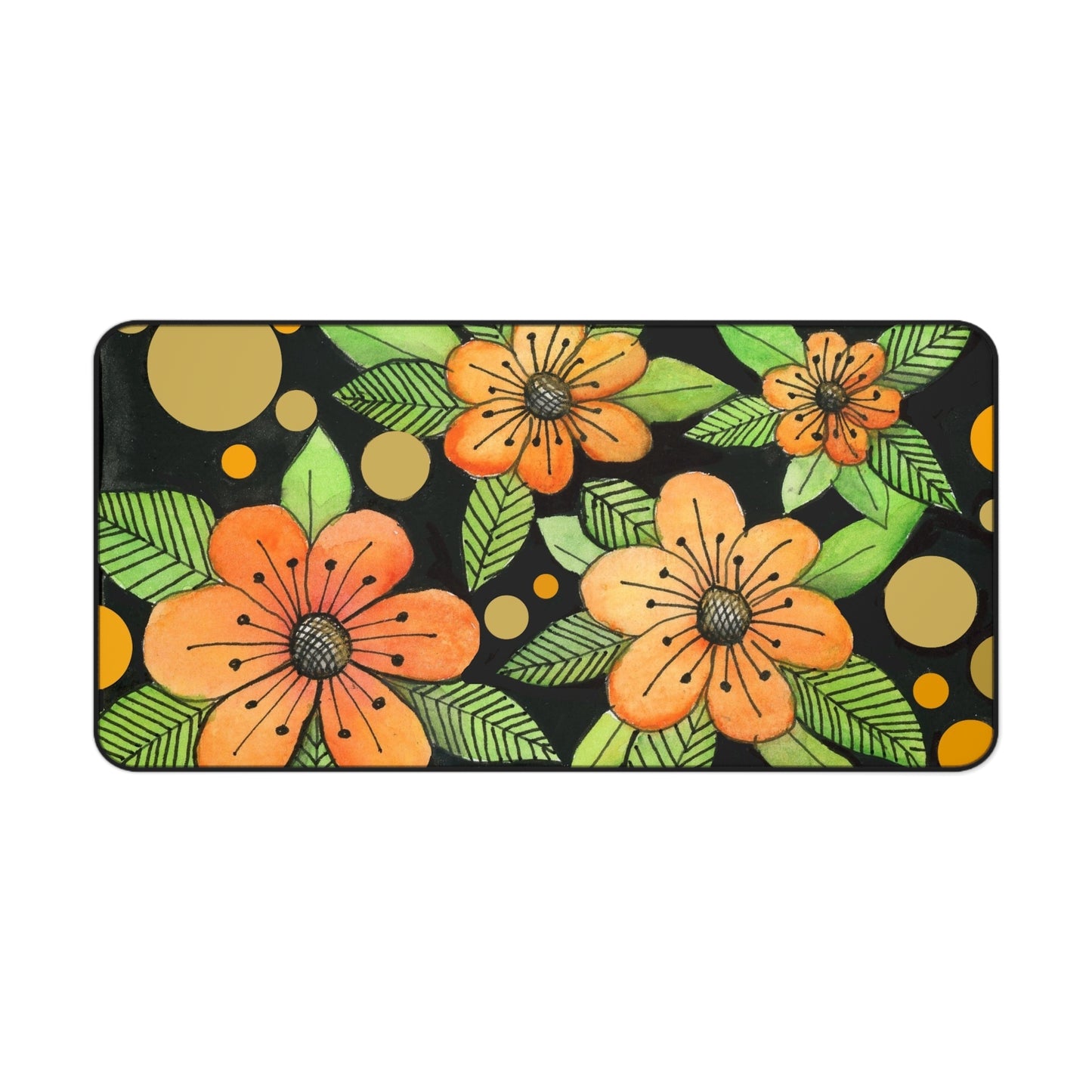 Orange Flower Desk Mat