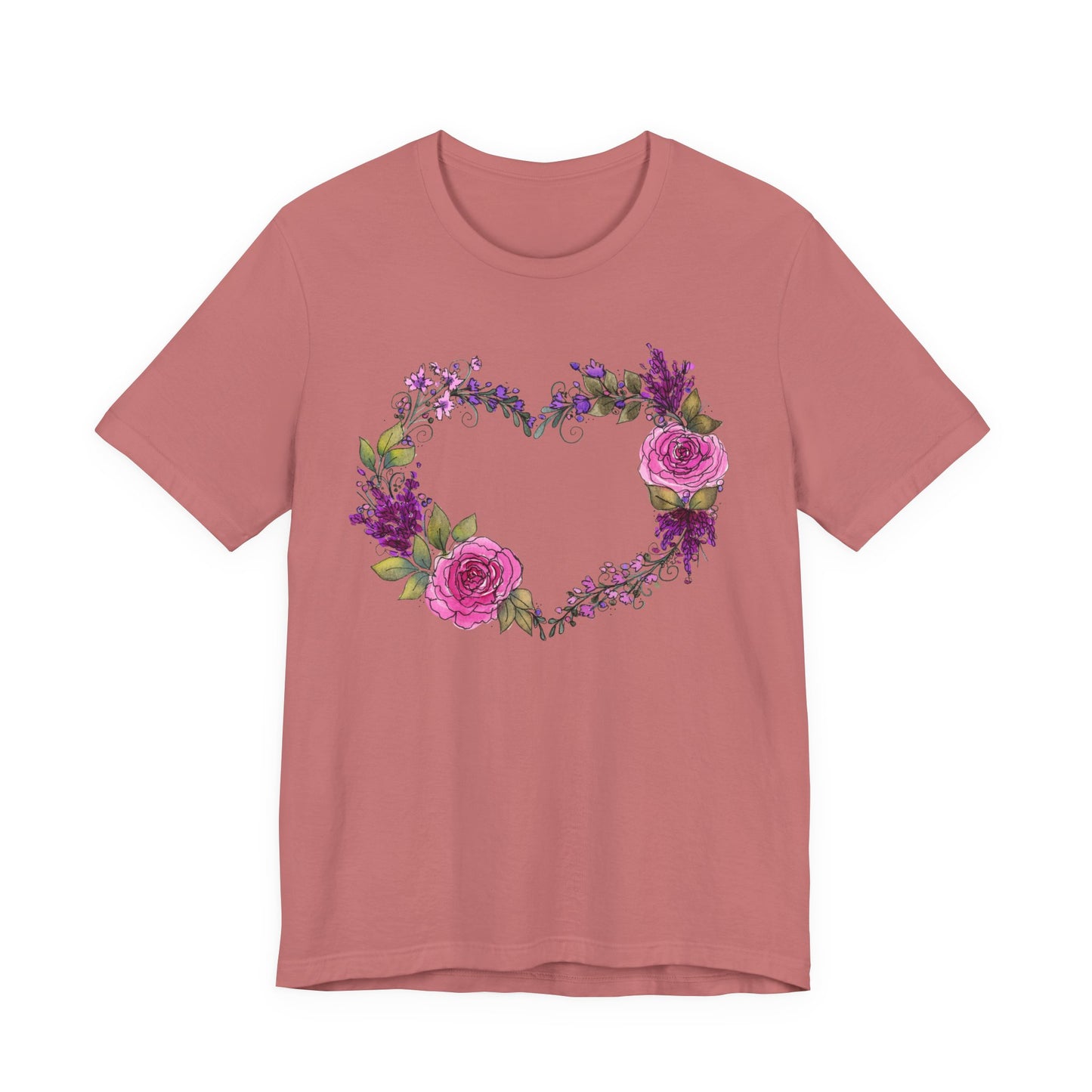 Pink and Purple Heart Jersey Short Sleeve Tee