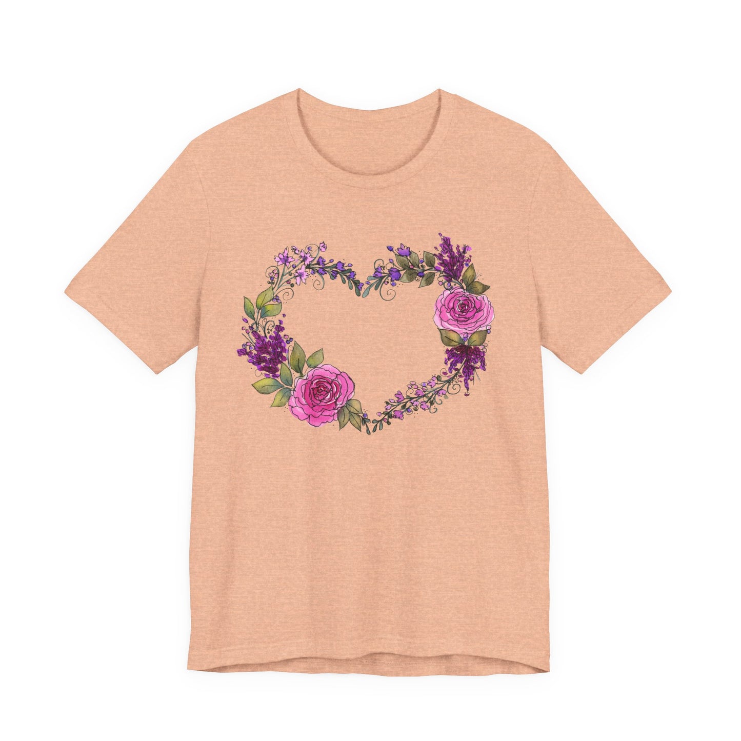 Pink and Purple Heart Jersey Short Sleeve Tee