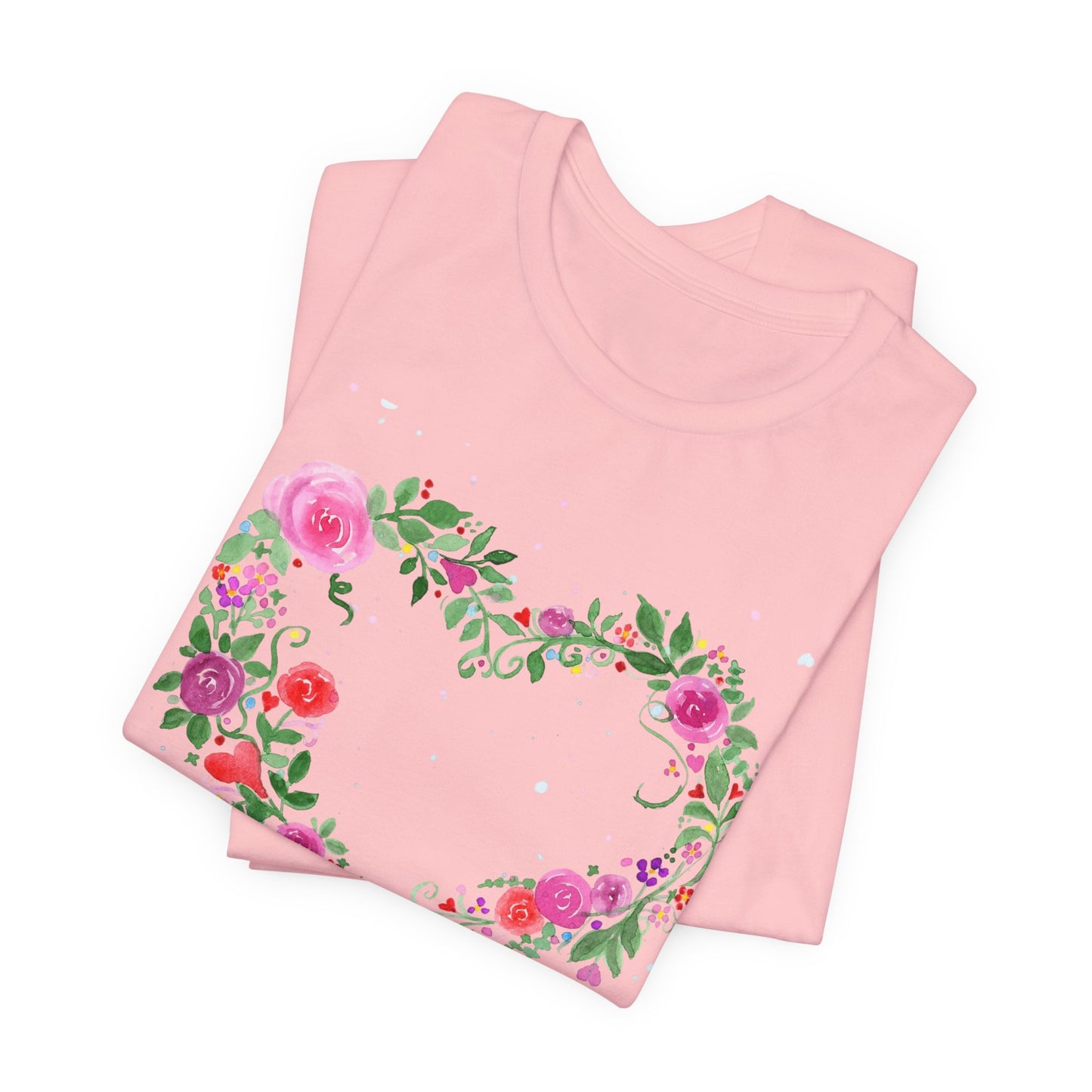 Heart Flowers Jersey Short Sleeve Tee